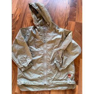 Jacadi Paris Boys Sage Green khaki Hooded Windbreaker‎ Jacket Size 8A 128cm